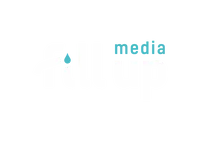 LOGO FILL UP MEDIA SANS BASELINE BLANC BLEU